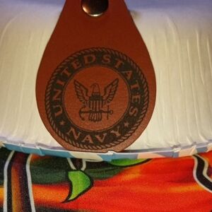 United States Navy Leather Keychain